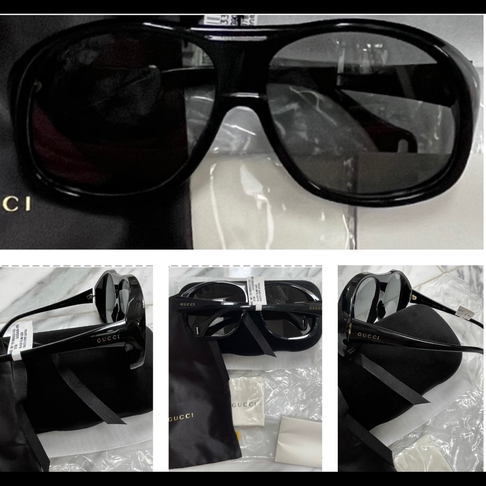 UNISEX GUCCI OVERSIZED PILOT AVIATOR SUNGLASSES - Picture 4 of 16